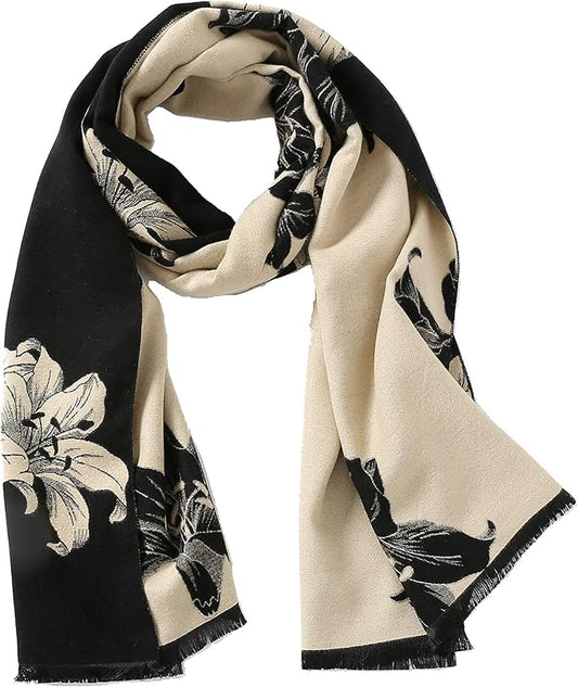 Jeelow Womens Pashmina Shawl Wrap Scarf - Elegant Dressy Evening Poncho Cape for Formal and Wedding Outfits