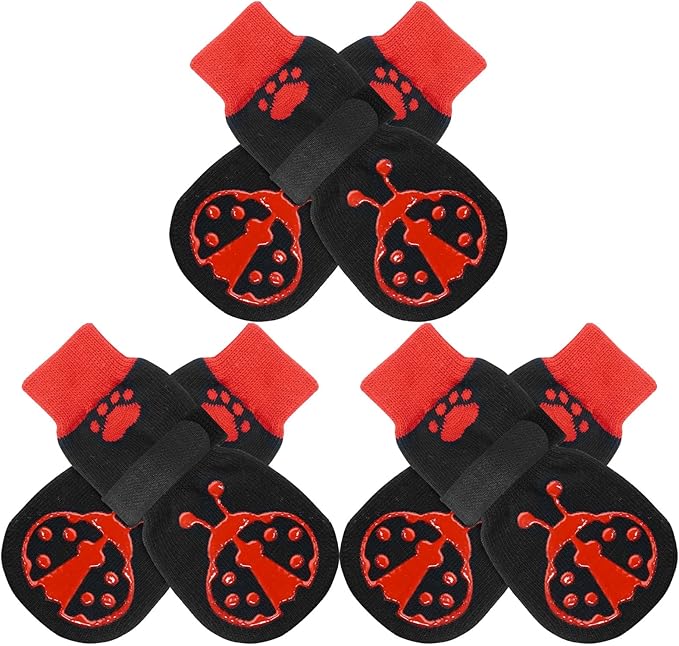 EXPAWLORER Anti Slip Dog Socks to Prevent Licking Paws,Winter Dog Boots & Paw Protectors,Dog Booties for Hardwood Floors with Grippers,Dog Shoes for Hot/Cold Pavement Small Medium Large Senior Dog