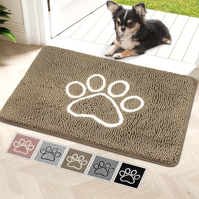 Super Absorbent Dog Door Mat, 30"*20“ Anti Slip Mat for Muddy Paws, Pet Rugs for Dirty Paws Washable That Absorbs Moisture and Dirt, for Dog Cage and Pet Resting Carpet