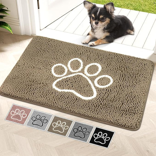 Super Absorbent Dog Door Mat, 30"*20“ Anti Slip Mat for Muddy Paws, Pet Rugs for Dirty Paws Washable That Absorbs Moisture and Dirt, for Dog Cage and Pet Resting Carpet