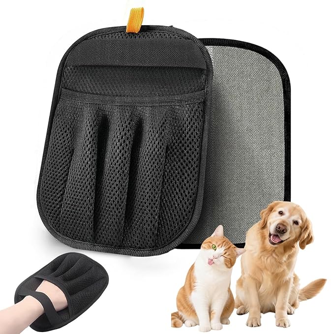 2PCS Pet Hair Removal Glove for Cats & Dogs Five-Finger Electrostatic Magic Brush Pet Hair Remover Glove for Clothing, Couch, Carpet, Furniture, Car Seat