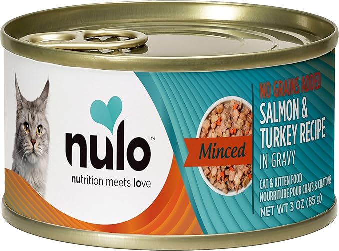 Nulo Salmon & Turkey Grain-Free Minced Wet Canned Cat Food, 3 Ounce (Pack of 24)