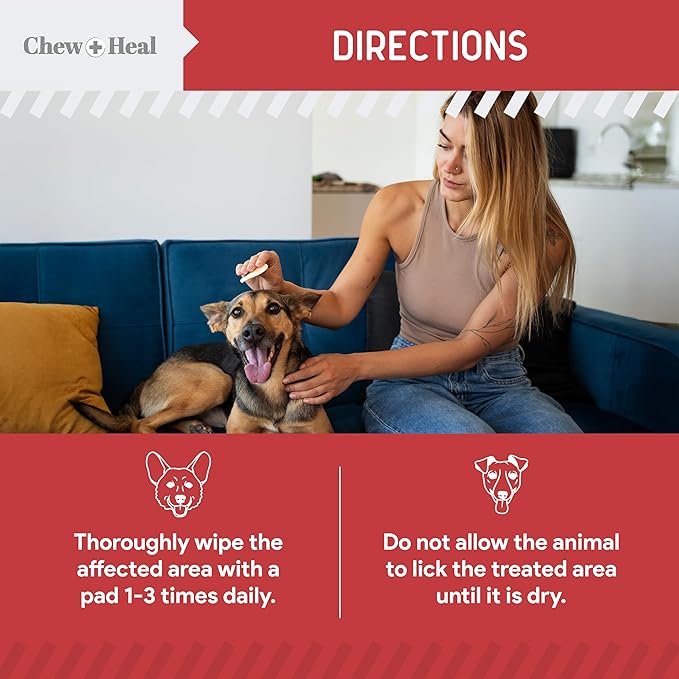 Dog Paw Wipes Antibacterial 50 Count - Antifungal Wipes for Dogs with 2% Chlorhexidine and 1% Ketoconazole - Good for All Breeds - Made in The USA