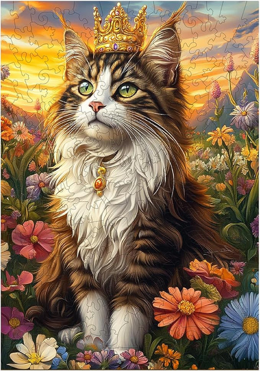 KAAYEE Wooden Puzzles for Adults, Elegant Cat 190 Piece Unique Animal Shape Puzzle, Cat Wood Puzzle for Adults, Creative Gifts for Friends/Family, Home Decor(11.4 * 8in)