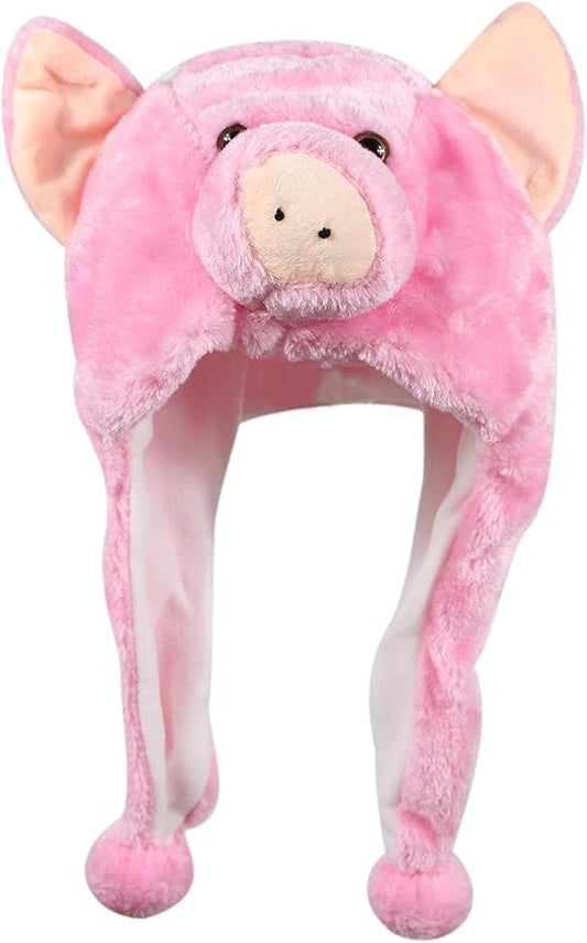 Plush Fun Animal Hats One Size Cap Polyester With Fleece Lining