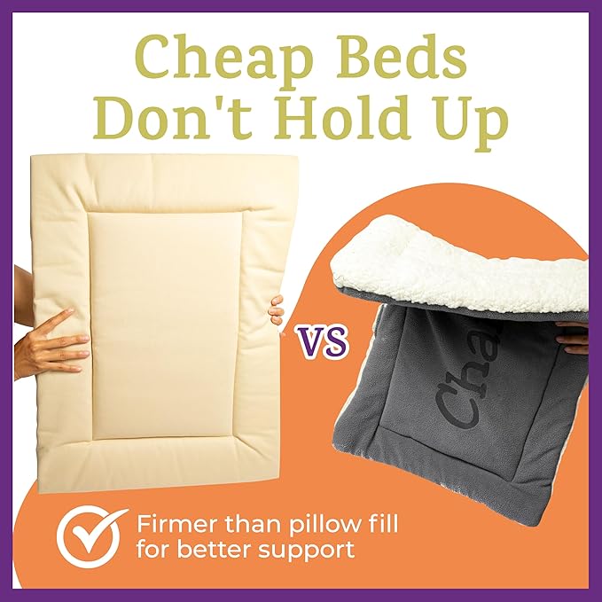 Pet Dreams Dog Crate Pad - Washable Kennel Mat, Crate Pads for Dog Cages, Non-Toxic, Flat Indoor Cat Bed, Fits iCrate 18, 24, 30, 36, 42, 48 Inches (Grey, Medium, 30")