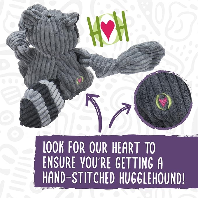 HuggleHounds Knottie Plush Dog Toy - Dog Stuffed Animal Toy, Puppy Toys, Squeaky Dog Toy for Small, Medium & Large Dogs, Durable Plush to Keep Them Busy - Rainbow Elephant, Small