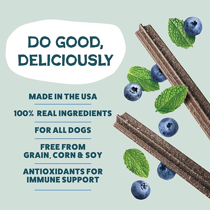 Shameless Pets Dental Treats for Dogs, Variety (4-Pack) - Healthy Sticks for Teeth Cleaning & Fresh Breath - Dog Bones Dental Chews Free from Grain, Corn & Soy