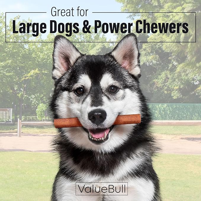 ValueBull Collagen Sticks for Dogs, 6 Inch Jumbo Chews, Natural Long-Lasting Dog Treats, 50 Count - Supports Joints, Skin & Coat with Chondroitin & Glucosamine