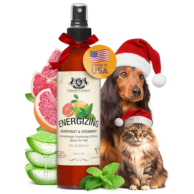 Dog Perfume Spray Long Lasting Grapefruit & Spearmint 8 Fl Oz-Dog Calming Spray Scent Mist for Shining Fur, Puppy Cologne Doggie Deodorant Fragrance Mist Pet Perfume for All Breeds by Gerrard Larriett