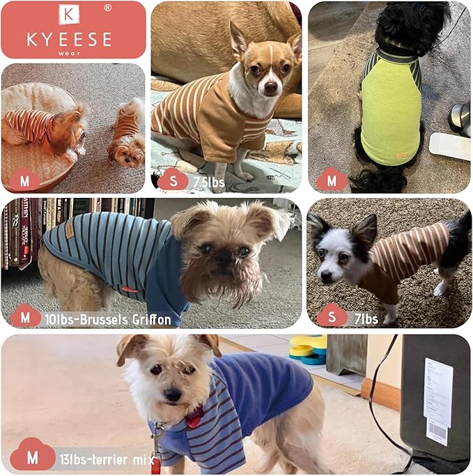 KYEESE 2Pack Dog Sweater Lightweight Puppy Fleece Sweater Dogs Sweatshirt with Sleeves Pullover Cat Sweaters Comfy Dog Sweaters for Small Dogs Male Soft Cat Clothes Stretchy Pet Coat for Cold Weather