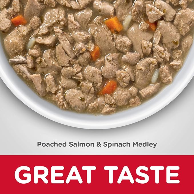 Hill's Science Diet Adult 1-6 Healthy Cuisine Wet Cat Food, Poached Salmon & Spinach Stew, 2.8 oz. Cans, 24-Pack