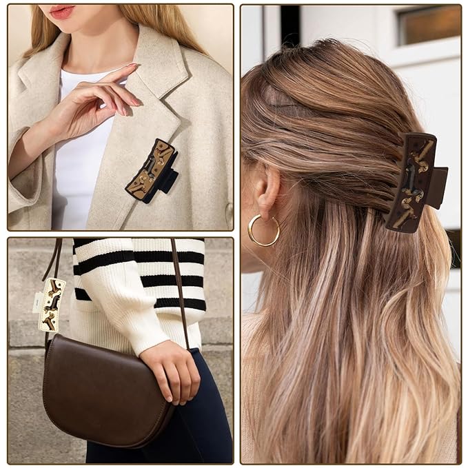 Dachshund Gifts for Women 3PCS Dachshund Hair Claw Clips Leather Weiner Dog Hair Clip Non Slip Cute Animal Claw Clip Hair Accessories for Christmas Thanksgiving Birthday