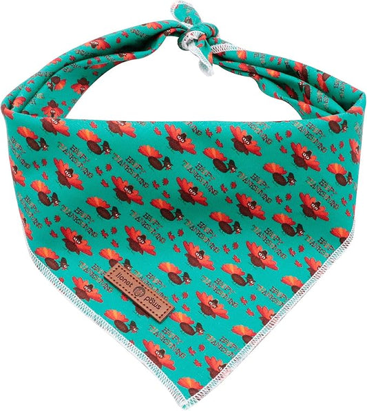 Lionet Paws Thanksgiving Dog Bandana Washable Cotton Handkerchief Scarf Triangle Bandana for Small Medium Large Dogs Girl Boy