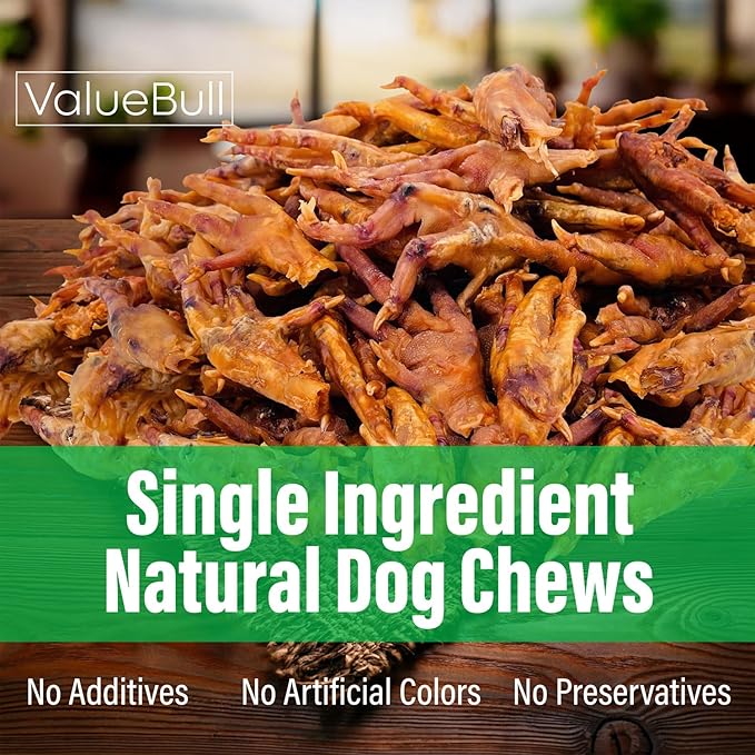 ValueBull Chicken Feet for Dogs, 800 Count Wholesale Pack - All Natural Dog Chew, Hip and Joint Chew, Single Ingredient Dog Treat