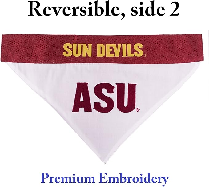Pets First Collegiate Pet Accessories, Reversible Bandana, Arizona State Sun Devils, Small/Medium (Pack of 2)