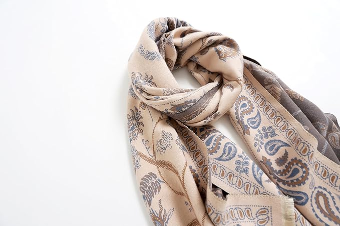 Jeelow Womens Pashmina Shawl Wrap Scarf - Elegant Dressy Evening Poncho Cape for Formal and Wedding Outfits