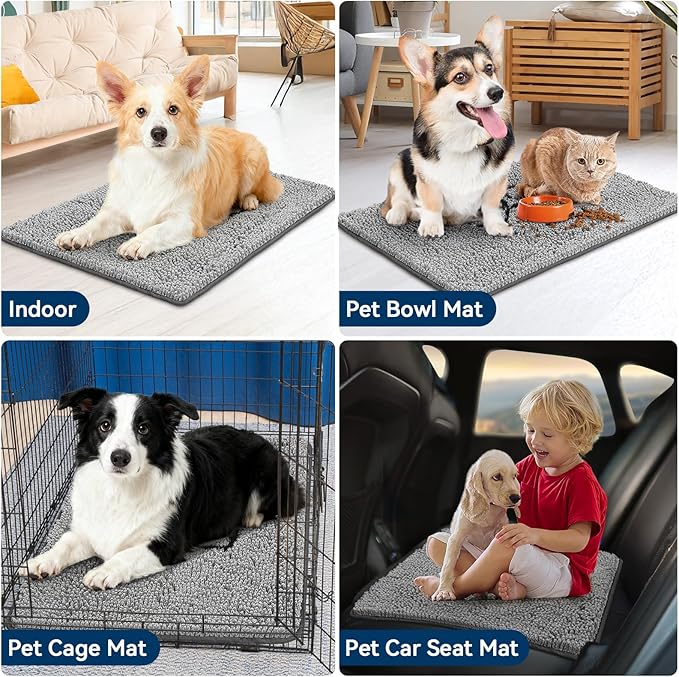 Super Absorbent Dog Door Mat, 36"*24“ Anti Slip Mat for Muddy Paws, Pet Rugs for Dirty Paws Washable That Absorbs Moisture and Dirt, for Dog Cage and Pet Resting Carpet