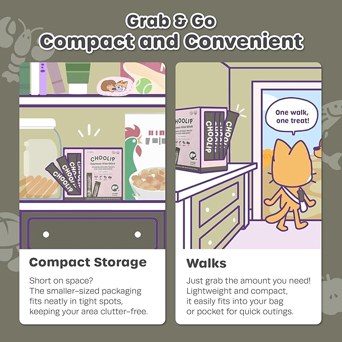 Choolip Squeeze Vita Stick Lickable Cat Treats & Dog Puree – 49-Count Liver Support Tubes, Creamy Grain-Free High-Protein Puree with Milk Thistle, Vitamin E & CoQ10 for Liver Health & Detox Support