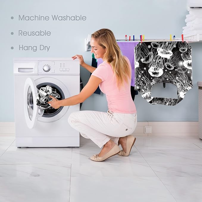 BeeGreen Raccoon Reusable Grocery Bags Frog Elephant Penguin Jellyfish Shopping Bags Bulk 50LBS X-Large Heavy Duty 6 Pieces