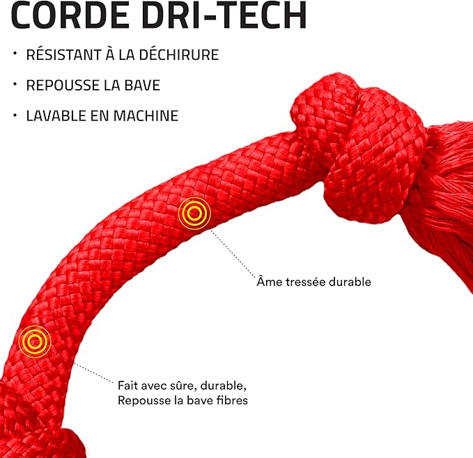 Playology Dog Toys | Dri-Tech Rope Toy Tug of War Rope for Aggressive Chewers | Medium Beef Scented Toy - Easy to Clean and Made from Non Toxic Materials