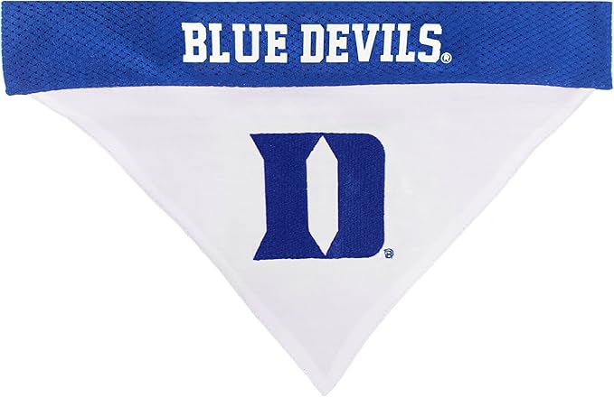 Pets First Collegiate Pet Accessories, Reversible Bandana, Duke Blue Devils, Small/Medium