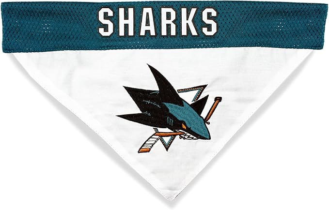 NHL San Jose Sharks Bandana for Dogs & Cats, Large/X-Large. - Cute & Stylish Bandana! The Perfect Hockey Fan Scarf Bandana, Great for Birthdays Or Any Party!