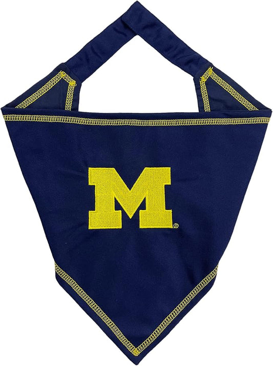 Pets First NCAA Michigan Wolverines Tie Bandana, Small/Medium. Dog Bandana Scarf Bib for Pet Cat Dog. The Ultimate Game-Day, Party Bandana (MI-3550-S-M)