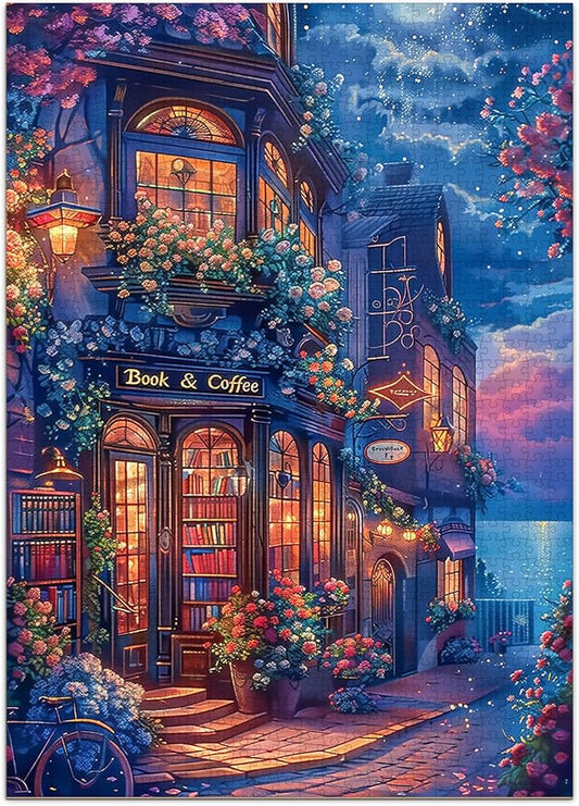 Street Landscape Puzzles for Adults 1000 Pieces, Jigsaw Puzzles 1000 Pieces for Adults, Fun Puzzles with Letters On Back, Challenging Game Toys, Family Decoration Puzzle (19 * 27in)