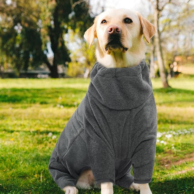 ROZKITCH Doberman Pajamas, Pet Windproof Warm Cold Weather Jacket Vest Cozy Jumpsuit Apparel Outfit Clothes for Small Medium Large Dog Walking Hiking Sleep Grey XS