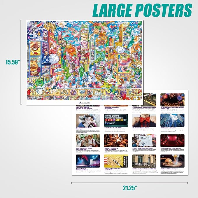 Antelope - 1000 Piece Puzzle for Adults, Time Square Adventure Jigsaw Puzzles 1000 Pieces, High Resolution, Matte Finish, Smooth Edging, No Dust Creative Artistic Puzzle