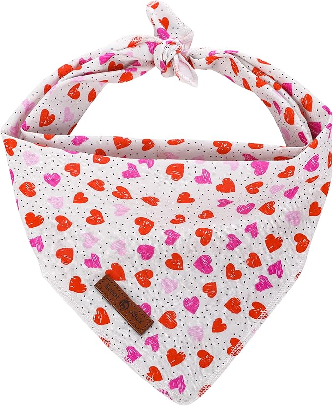 lionet paws Valentines Dog Bandana for Small Medium Large Dogs, Cat Dog Kerchief Triangle Bibs Scarf for Girl Boy