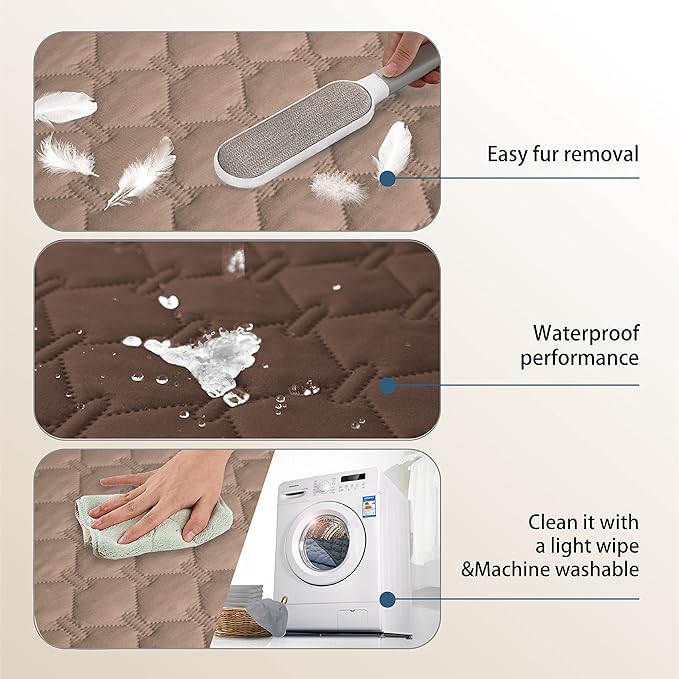 gogobunny 100% Double Sided Waterproof Dog Blanket Soft Pet Bed Cover Reversible Protect Furniture Couch Sofa Car for Puppy Cat Kids (Dark Chocolate/Light Chocolate, 30x80 Inch (Pack of 1))