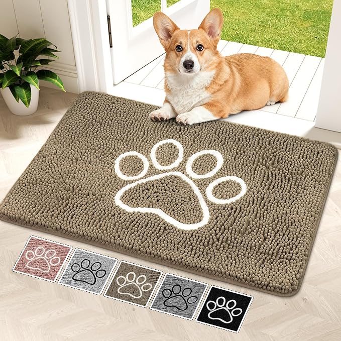 Super Absorbent Dog Door Mat, 36"*24“ Anti Slip Mat for Muddy Paws, Pet Rugs for Dirty Paws Washable That Absorbs Moisture and Dirt, for Dog Cage and Pet Resting Carpet