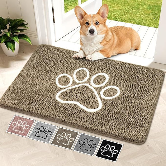 Super Absorbent Dog Door Mat, 36"*24“ Anti Slip Mat for Muddy Paws, Pet Rugs for Dirty Paws Washable That Absorbs Moisture and Dirt, for Dog Cage and Pet Resting Carpet