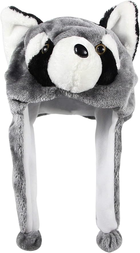 Plush Fun Animal Hats One Size Cap Polyester With Fleece Lining