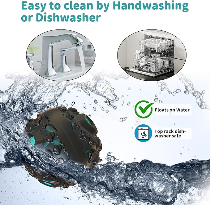 Dog Ball for Aggressive Chewers - Interactive Dog Toy Giggle Balls Fun Squeaky Sound to Keep Them Busy, Durable for Small Medium Large Breeds, Rubber Chew Toy As Seen on TV, Black & Lake Blue