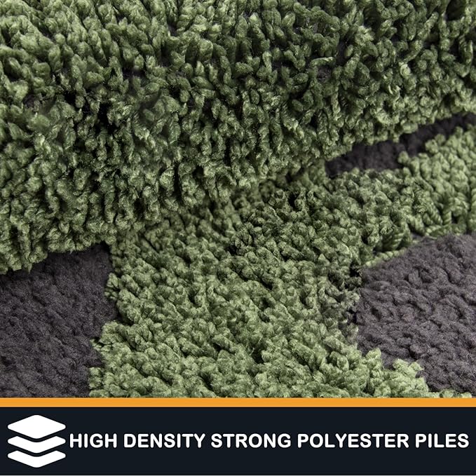 PURRUGS Dirt Trapping Door Mat 24" x 35.5", Non-Skid/Slip Machine Washable Microfiber Entryway Rug, Dog Doormat, Super Absorbent Welcome Mat for Muddy Wet Shoes and Paws, Green