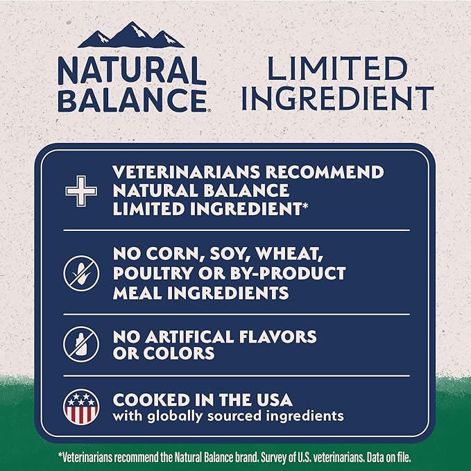 Natural Balance Limited Ingredient Adult Dry Dog Food with Healthy Grains, Lamb & Brown Rice Recipe, 12 Pound (Pack of 1)