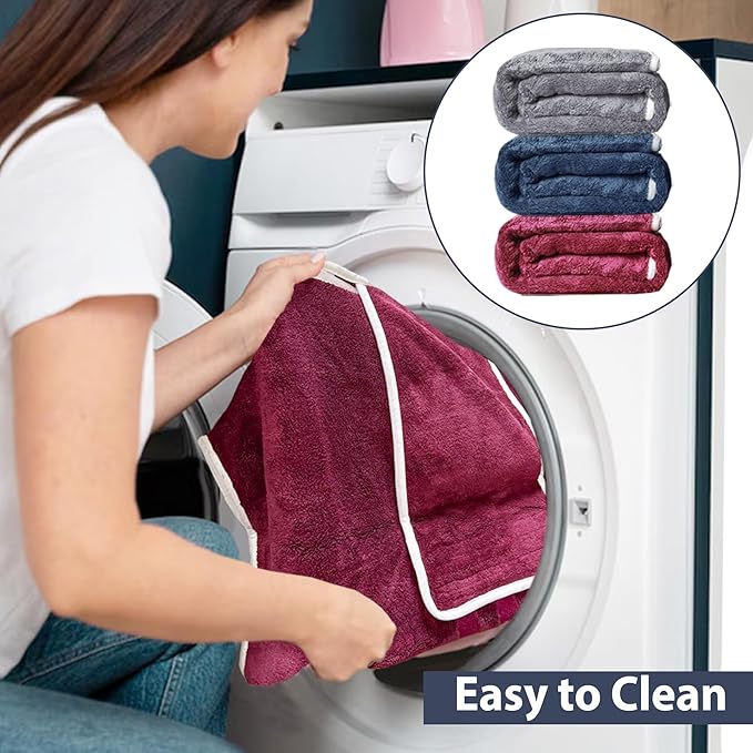 Dog Bathrobe Towel Dog Drying Coat - Super Absorbent Towels Bath Robe for Dogs Large, Soft Adjustable Collar & Belly Strap Fast Drying Coat Pet Cat Bath Robe (Medium Blue‌, Large)