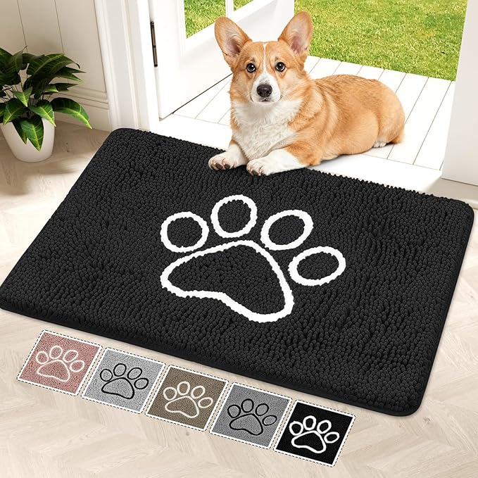 Super Absorbent Dog Door Mat, 36"*24“ Anti Slip Mat for Muddy Paws, Pet Rugs for Dirty Paws Washable That Absorbs Moisture and Dirt, for Dog Cage and Pet Resting Carpet