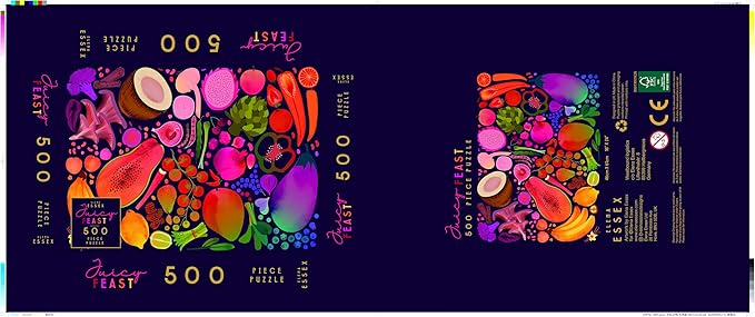 Elena Essex 500 Piece Puzzles for Adults - Juicy Feast/Puzzles for Adults 500 Pieces/Jigsaw Puzzles 500 Pieces/Colorful Fruit Vegetable Plants Puzzle/Puzzle Size 18x24inches