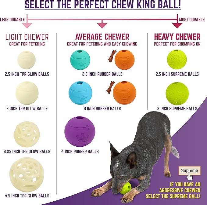 Chew King 2 Piece Glowing Fetch Ball