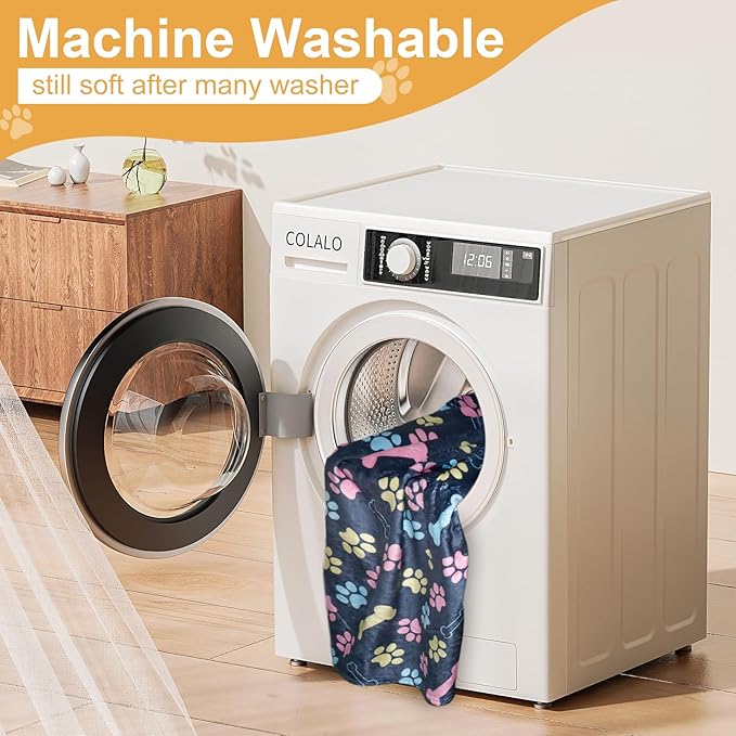 Dog Blanket for Medium Dogs Washable - Soft Fluffy Puppy Blanket with Premium 300GSM Coral Fleece, Cozy Calming Cat Blankets for Indoor Cats for Kitten Doggy, Navy Blue