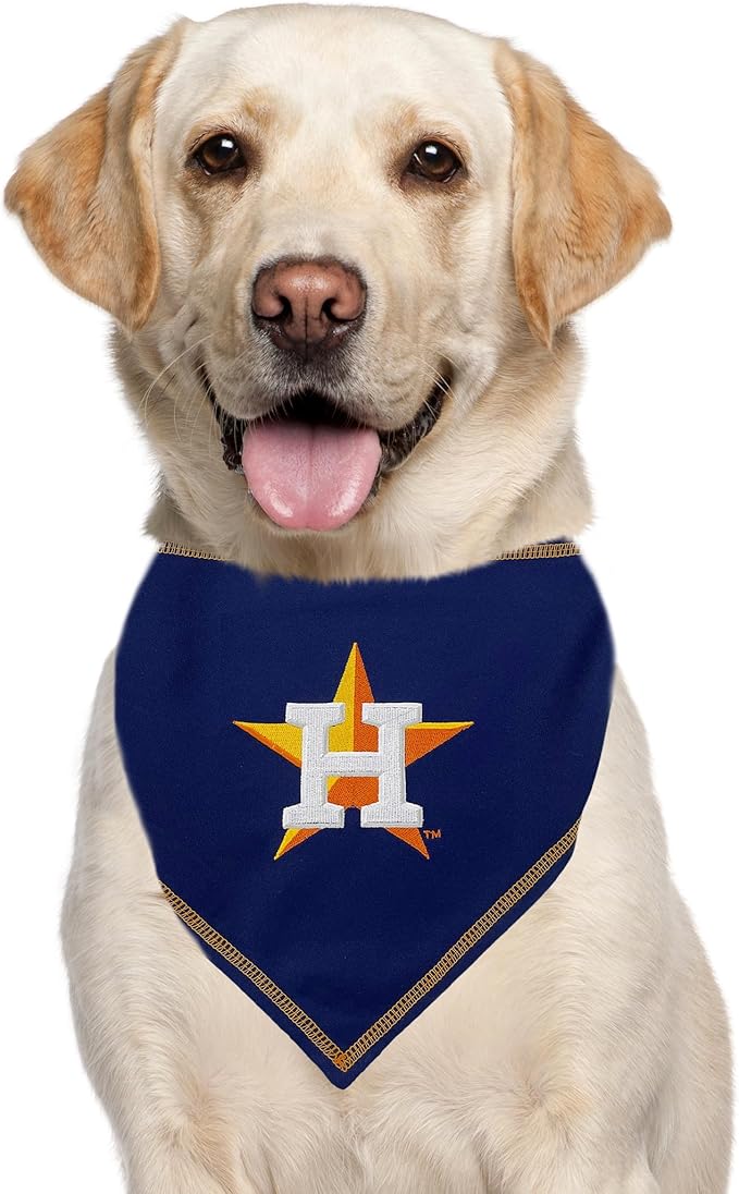 Pets First MLB Houston Astros TIE Bandana, Small/Medium. Dog Bandana Scarf Bib for Pet Cat Dog. The Ultimate Game-Day, Party Bandanna, Birthday Event