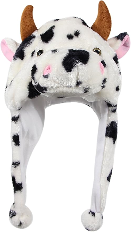 Plush Fun Animal Hats One Size Cap Polyester With Fleece Lining