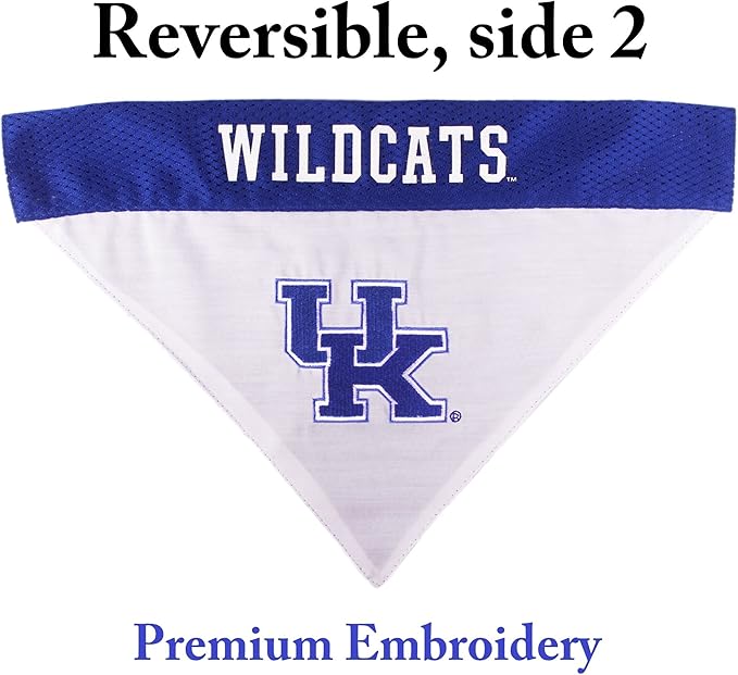 Pets First Collegiate Pet Accessories, Reversible Bandana, Kentucky Wildcats, Small/Medium