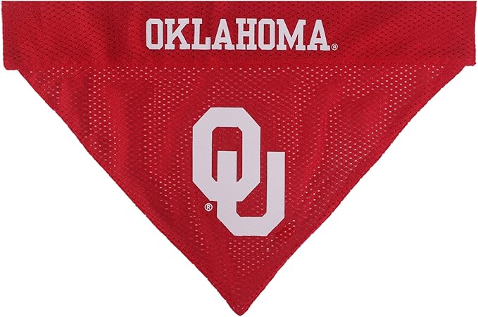 Pets First Collegiate Pet Accessories, Reversible Bandana, Oklahoma Sooners, Small/Medium
