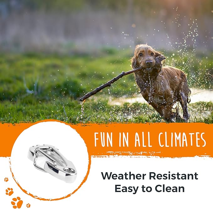 Mighty Paw Dog Tag Carabiner Clips - 3 Pack Strong Dog Clip - Weather Resistant & Easy to Clean Quick ID Holders - Easy Switch Pet Tags - Attach Keys or Poop Bag Holders - for All Size Collars