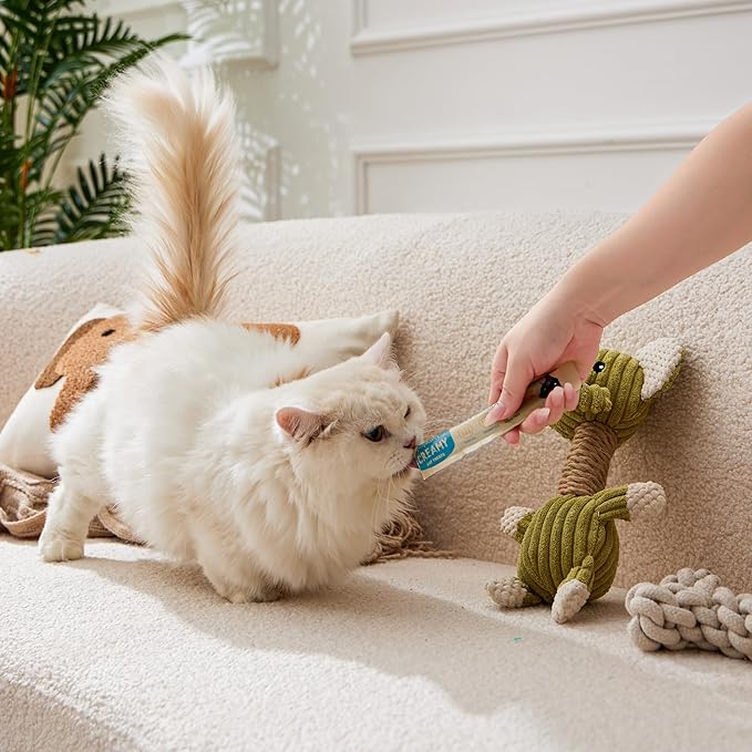 PETPHABET Lickable Cat Treats, Creamy Puree Wet Kitten Treats 4 Flavors Variety Pack, Squeezable Paste Cat Snacks, Grain-Free Kitty Treat, High Protein Squeeze Up Tubes for Cats (0.5 oz x 20 Counts)